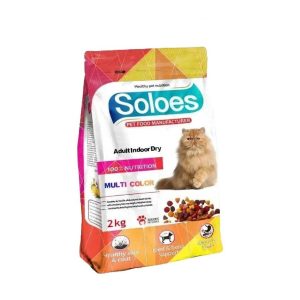 غذای خشک گربه سولواس ایندور مولتی کالر با طعم مرغ و ماهی 12 کیلوگرم